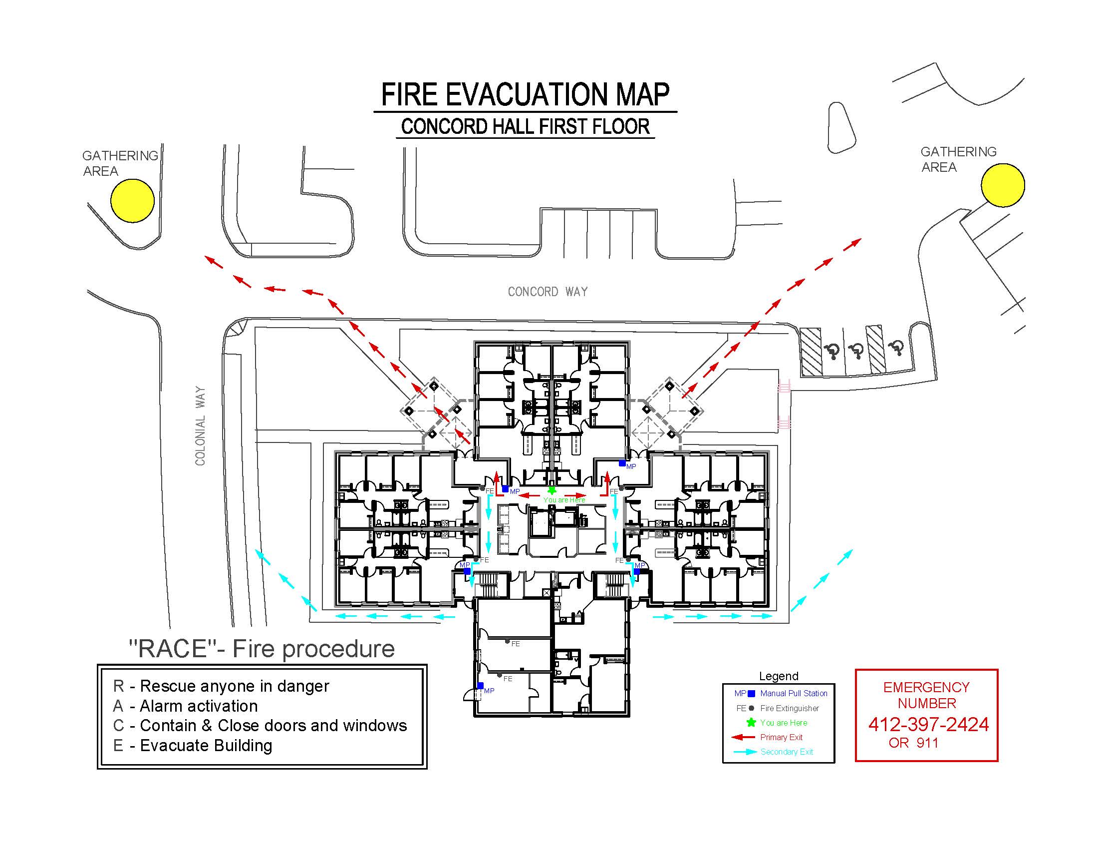 Campus Fire Evacuation Map